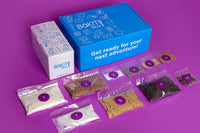 BāKIT Box baking kit with pre-measured ingredients laid out, ready for a fun and educational baking adventure.