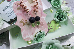MY LUV 2U Designer Lava Rock Crystal Birthstone Earrings Box