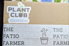 The Patio Farmer Box contains 5-7 items each month including 2-3 packets of organic seeds, plus tools to help you grow your own food! 
