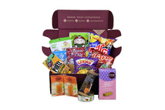 Heap Brand Thai snack box of assorted local snacks. Each box includes delicious local treats and a drink from Thailand.