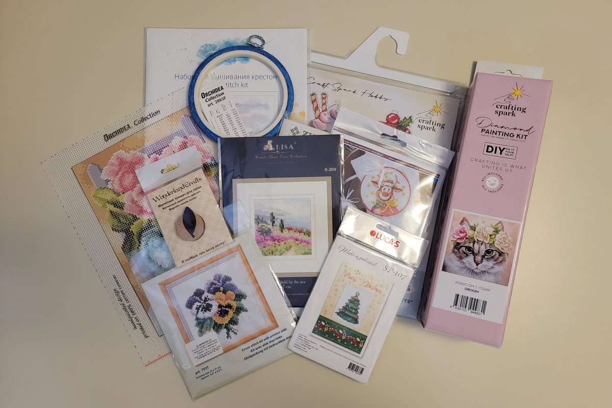 Wizardi Cross Stitch Supplies Subscription Box for DIY, Needlework