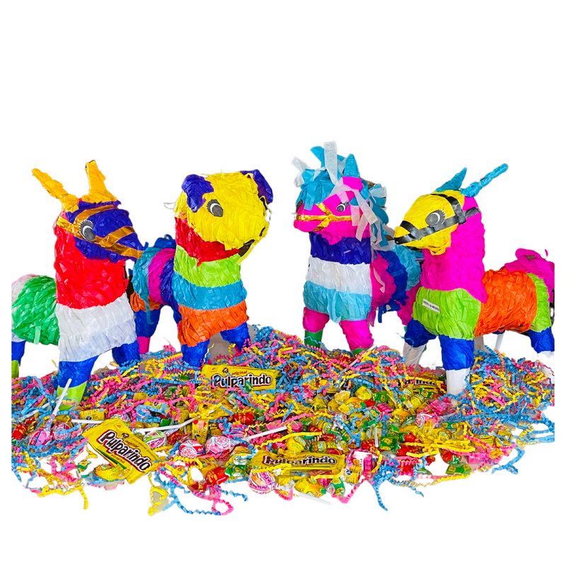 Image of Mini Piñata Party Pack (4 Mini Pinatas + 4lbs of mixed candy)