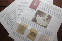 Letter packets include the letter and biographical and background material, like this one from writer Lewis Carroll, featuring his photos.