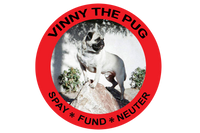 Vinny the Pug's 'Spay and Neuter Fund' donates up to 90% of funds generated through Pugona Rock Vinyl Sticker subscriptions. 