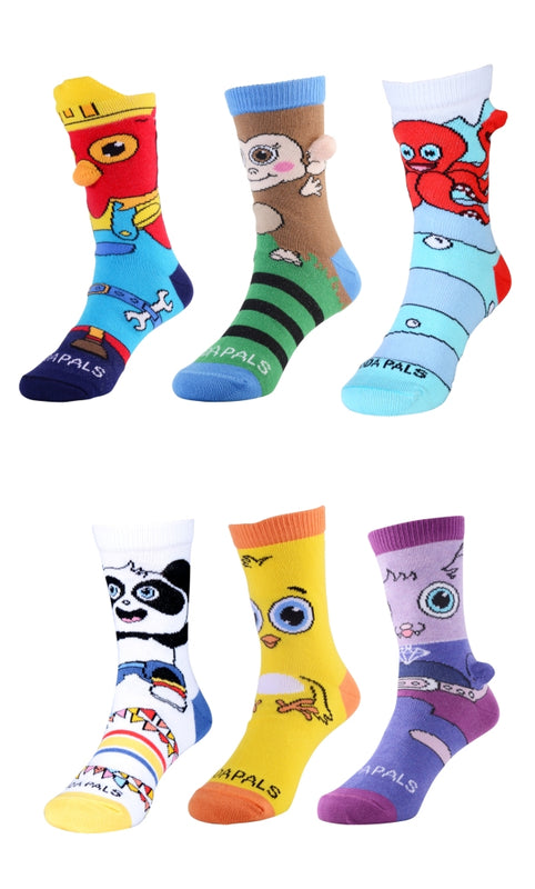 Image of Set of Four Amazing Pairs of Socks for Kids ages 5-7 (Kid Shoe 12-2)