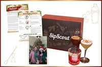 SipScout Holiday Mixology Kit including enough ingredients for 2 of each of the festive cocktails plus garnishes & an ice mold. 