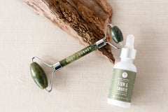 Add-on: Root Journey Certified Jade Roller to pair with Firm and Smooth Facial Serum. Vegan and Cruelty Free Leaping Bunny Certified.