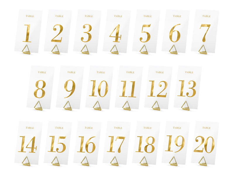 Image of Transparent Gold Table Numbers