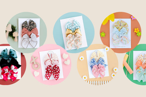 Hair Bow Clip Set Subscription (Set of 3 Bows Per Month)