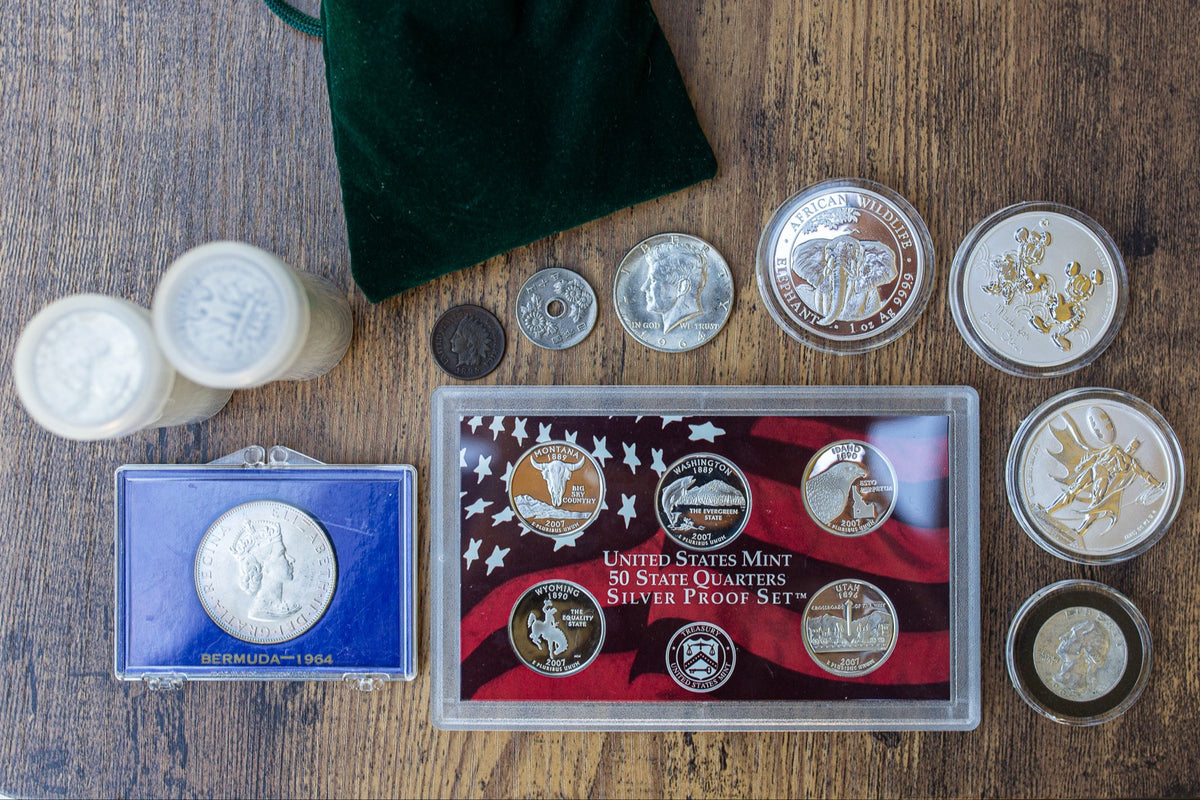 Coin Collector's Box - Silver Edition Overview showing collections, silver coins, foreign and collectible ones, and more.