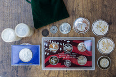 Coin Collector's Box - Silver Edition Overview showing collections, silver coins, foreign and collectible ones, and more.