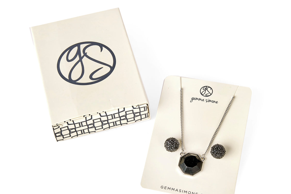 Image of Gemma Simone Demi Silver Necklace + Earrings Set