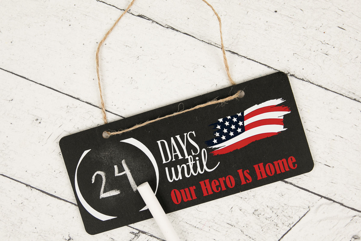 Image of Days Until Our Hero is Home Chalkboard Countdown