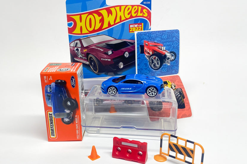 The Hot Wheels HotBox is a monthly subscription box containing a personalized car, additional new cars, display case, and accessories.