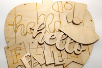 DIY Crafter Kit includes all supplies to create happy and cheerful home decor. This is the Fall DIY Kit. It is shown unpainted.
