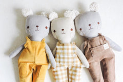 Exclusive Subscription of two handmade fabric dolls for children.