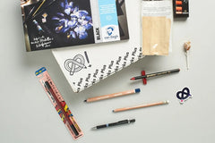 In every ArtSnacks quarterly box, you’ll receive 4-6 full-size, premium art supplies (a mix of individual products and full sets).