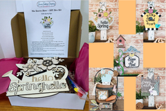 DIY Crafter Kit includes all supplies to create happy and cheerful home decor. These are some of the previous months designs.