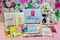 Bette's Box of Blessings subscription box featuring faith-themed items, including devotionals, cards, and inspirational gifts