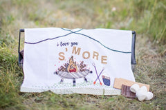 s'more applique tea towel