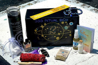 Items inside the 555 ritual box talisman, incense, candle, herbs, spray, instructions, spiritual bath
