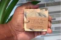 handmade, natural soap to gently cleanse, and moisturize skin. Formulated for men, and lightly scented with masculine scents. 