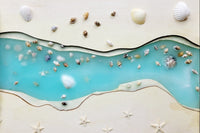 A vibrant green resin art piece with crystal accents, featured in The Joy of Resin Art subscription box