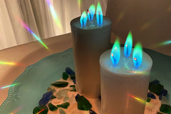 Classic Pillar Candle with REAL *** Red - Green - Blue Flame *** Monthly Box Subscription - MUST SEE !!!