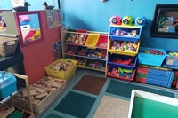 constructive play--blocks
Constructive, imaginative, artistic, dramatic, physical, literacy, and role play
