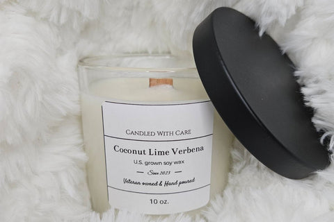 Beautifully scented Coconut Lime Verbena. The aroma of a sandy beach vacation. This scent is phenomenal.