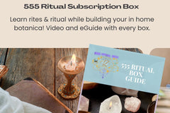 Ritual box guide and video included with each box every month different guided ritual QR code to video and new guide detailing all products 