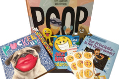 Colorful activity sheets from The Storytime Box featuring counting and addition exercises for children in a subscription box