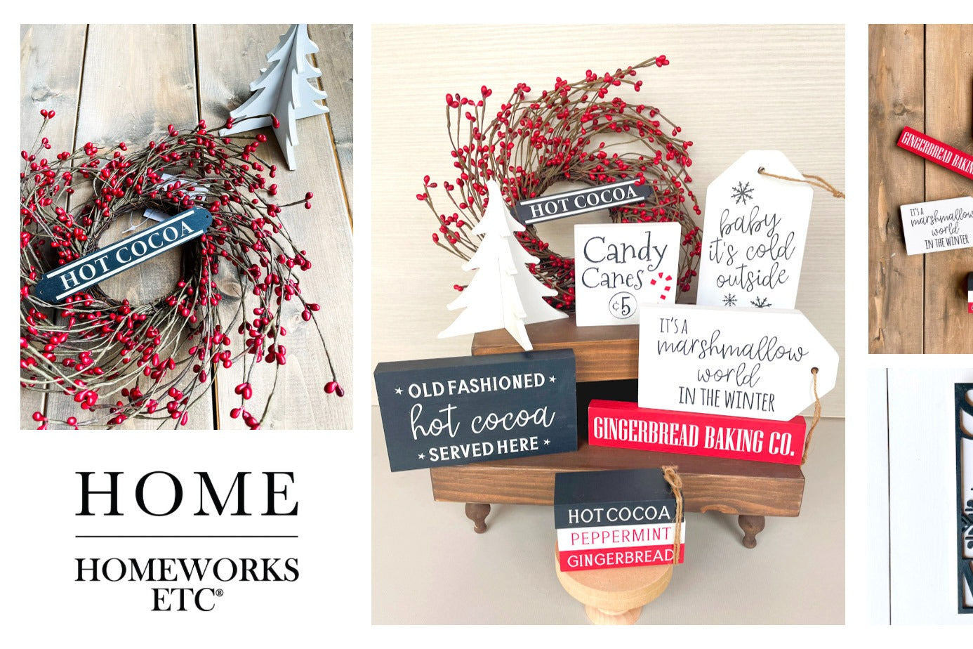 November 2023 Tiered Tray DIY Box.  Subscription Box theme is Nostalic Hot Cocoa Christmas by Homeworks Etc