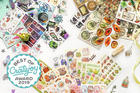 Colorful assortment of stickers from the STICKII Monthly Sticker Subscription, featuring cactuses, animals, and cute designs