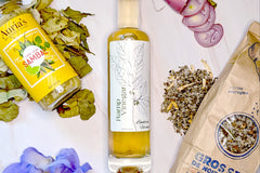 Culinarie LUXE ingredients, including: lime leaf sambal, ramp vinegar, and lemon tarragon coarse French sea salt.