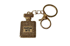 Champaign Gold Rhinestone key chain.  Well made, with many uses:  decorative on purse, earbud case, or as a key chain,