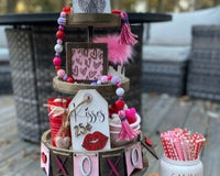 Seasonal Farmhouse Tiered Tray Decor Items Box