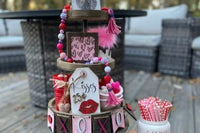 Seasonal Farmhouse Tiered Tray Decor Items Box