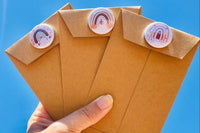 Each shipment of buttons comes in a handmade pouch to protect and organize your button collections. 