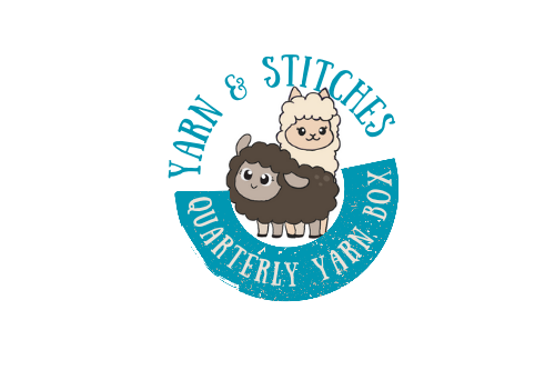 The circular Yarn and Stitches logo with the words Quarterly Box to differentiate this from other offerings 