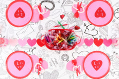 Seasonal kids coloring tablecloths; fun, themed designs delivered monthly for creative playtime all year long. Made in the USA