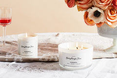 Premium candles hand-poured in small batches with 100% soy wax, fine fragrances and essential oils. Made with love. Non-toxic, clean, vegan.