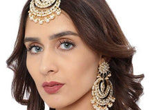 Zinc Gold-plated Jewel Set  (Gold, White)