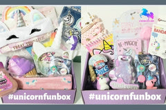 Unicorn Fun Box monthly subscription. Check out our June and July 2021 box that were filled with fun and exciting gifts for kids and teens.