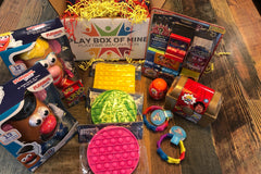 Toddler Box Example. A variety of the latest most popular toys for your toddler. A different assortment delivered each month. 
