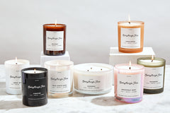 Premium candles hand-poured in small batches with 100% soy wax, fine fragrances and essential oils. Made with love. Non-toxic, clean, vegan.