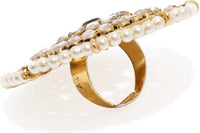 Zinc Gold-plated Jewel Set  (Gold, White)