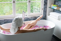 Laki Naturals Lavender & Rose Magnesium Bath Soaks will soothe, calm, hydrate the mind, body and soul.