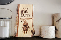 Burn this delightful Halloween Bat on a gorgeous birch wood slab… we may be going “just a little BATTY” over this pyrography project!