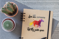 Image showing vinyl sticker - a product of The Stable Box Subscription. Live like someone left the gate open with horse. 